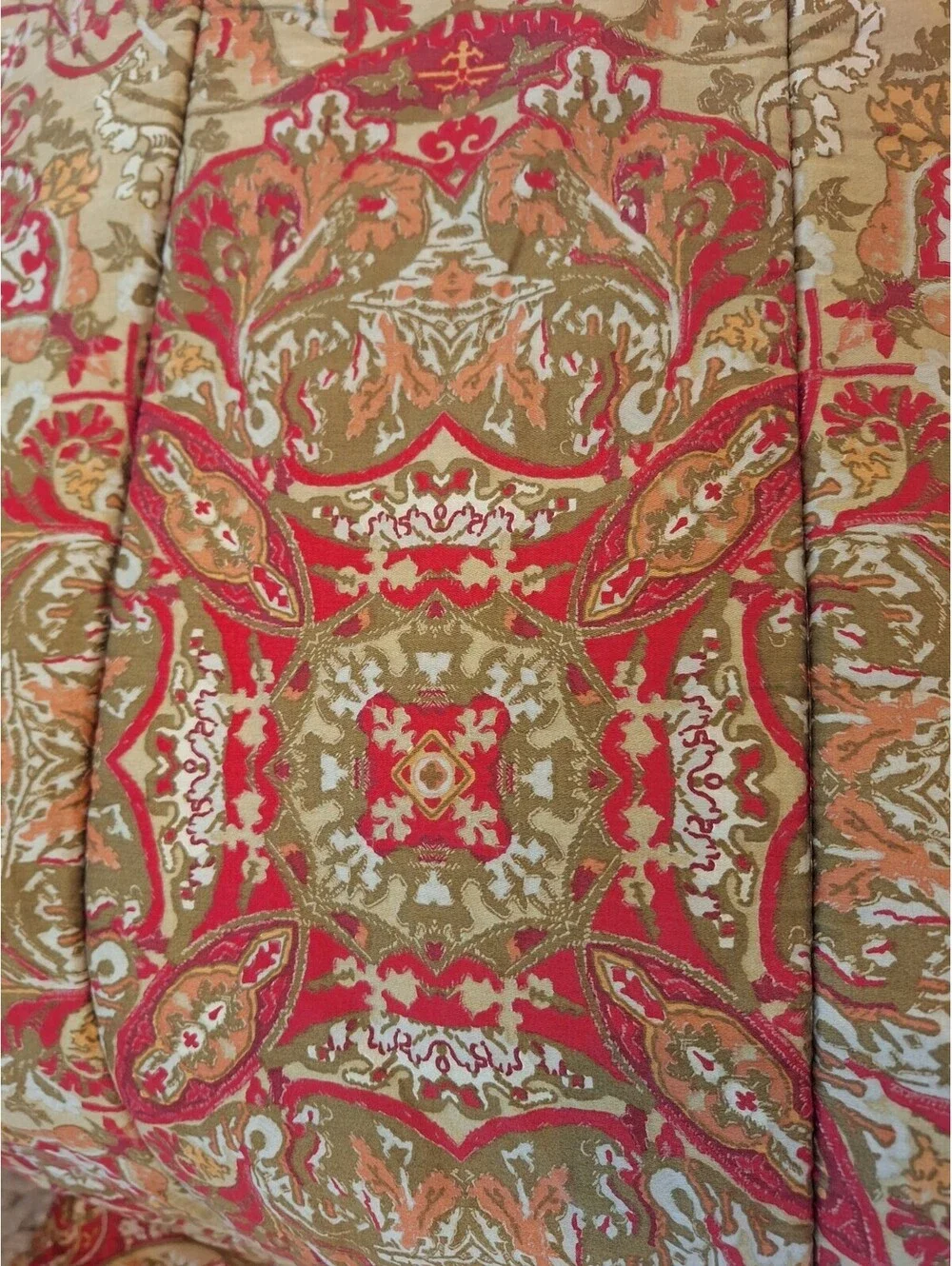RARE Ralph Lauren - Gorgeous RANDOLPH Red Multicolor Full/Queen COMFORTER Sateen